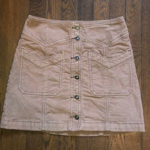 Free people brown corduroy mini skirt